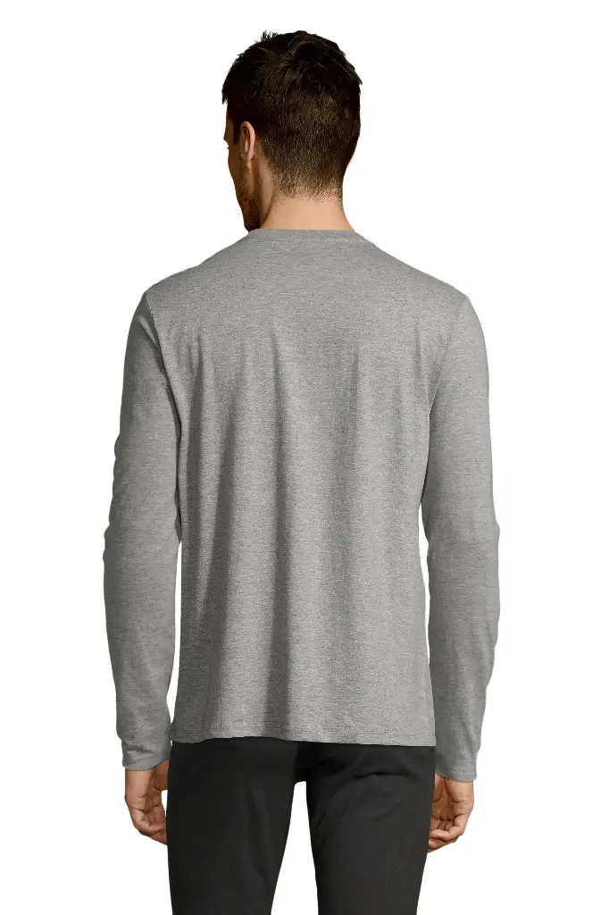 Męska koszulka z długim rękawem - Grey Melange