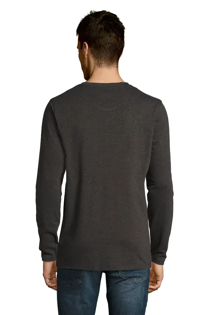 Męska koszulka z długim rękawem - Charcoal Melange