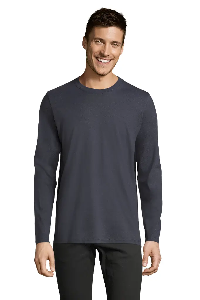 Męska koszulka z długim rękawem - Mouse Grey (Solid)