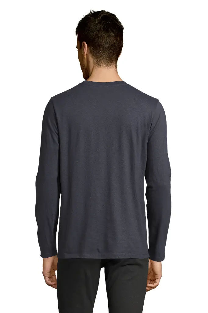 Męska koszulka z długim rękawem - Mouse Grey (Solid)