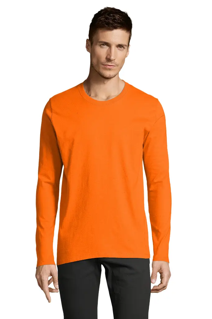 Męska koszulka z długim rękawem - Orange