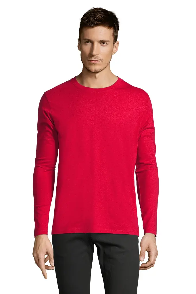 Męska koszulka z długim rękawem - Red