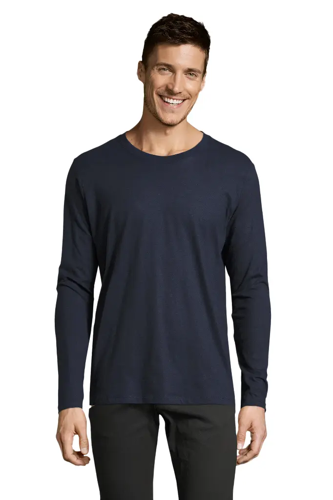 Męska koszulka z długim rękawem - French Navy