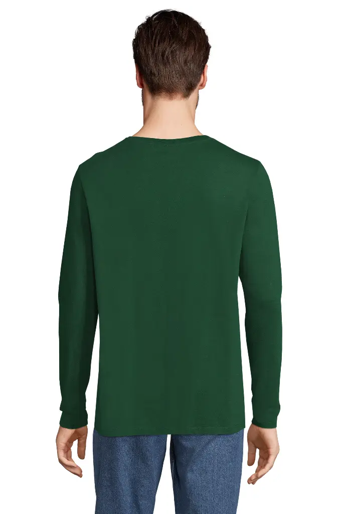 Męska koszulka z długim rękawem - Bottle Green