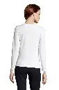 Damski t-shirt z długim rękawem, dopasowany - White