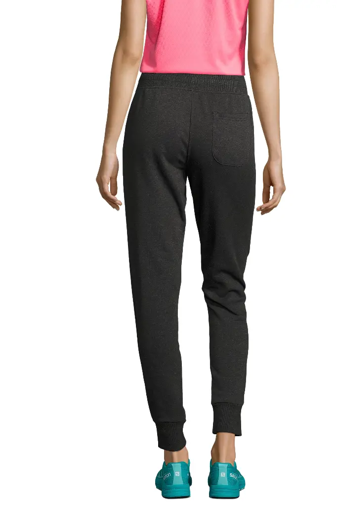 Damskie Dopasowane Spodnie Dresowe z Troczkiem - Charcoal Melange