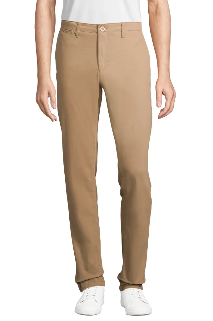 Męskie spodnie chino Jules – dł. 35 - Chestnut