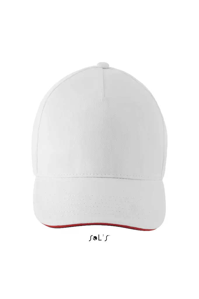 Czapka unisex trzykolorowa z regulacją - White