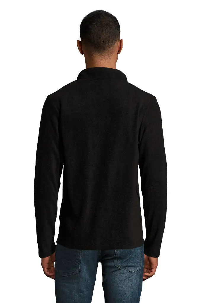 Męska bluza polarowa ze stójką - Black