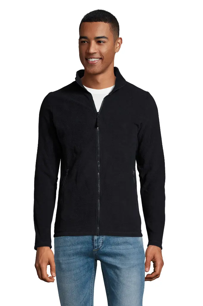 Męska bluza polarowa ze stójką - Navy