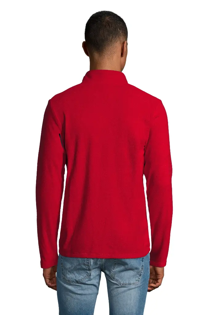 Męska bluza polarowa ze stójką - Red