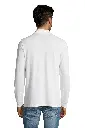 Męska koszulka polo z długim rękawem - White