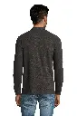 Męska koszulka polo z długim rękawem - Charcoal Melange