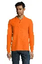 Męska koszulka polo z długim rękawem - Orange