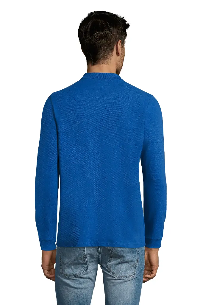 Męska koszulka polo z długim rękawem - Royal Blue 241