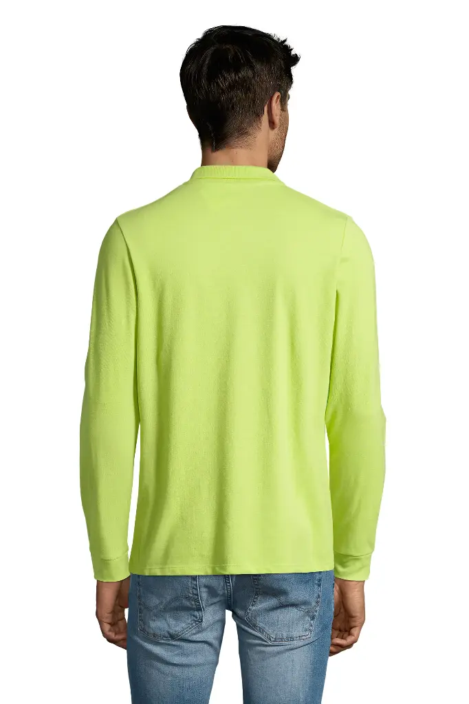 Męska koszulka polo z długim rękawem - Apple Green