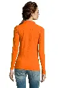 Damska koszulka polo z długim rękawem - Orange
