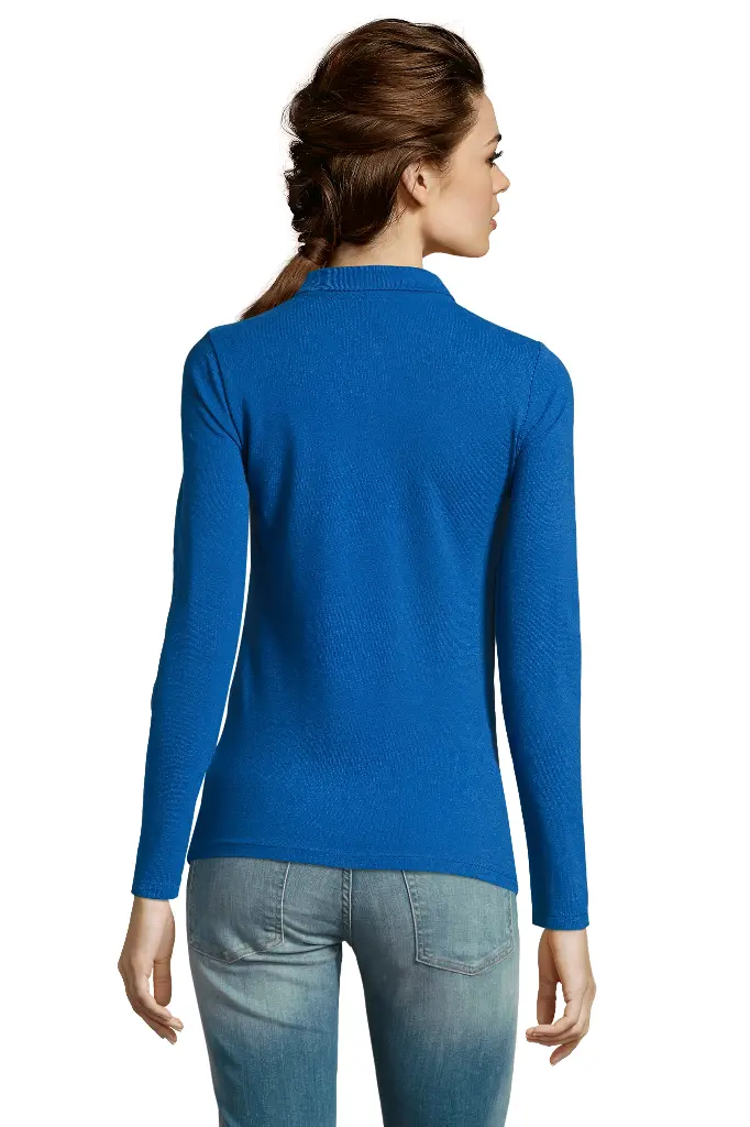 Damska koszulka polo z długim rękawem - Royal Blue 241