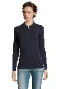 Damska koszulka polo z długim rękawem - French Navy