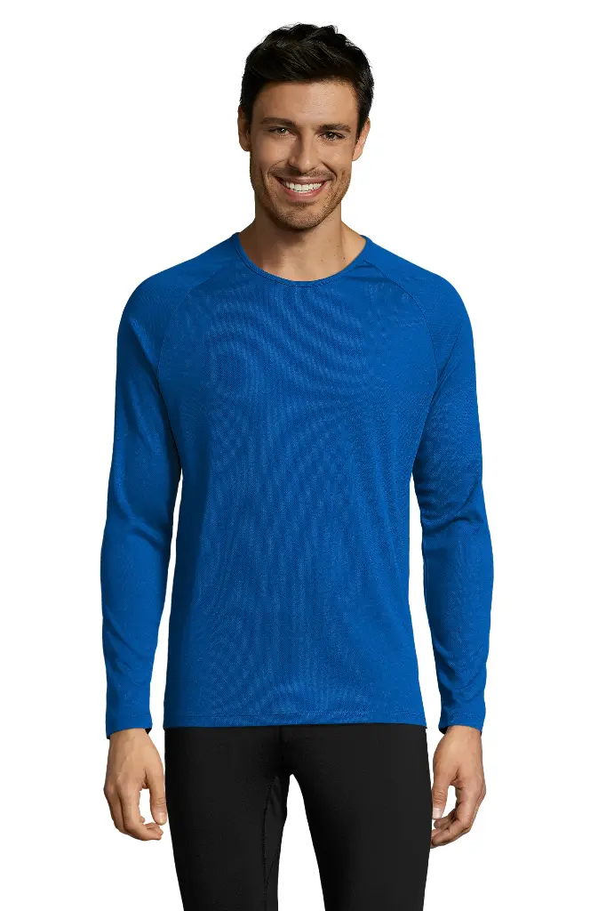 Męska koszulka sportowa z długim raglanowym rękawem - Royal Blue 241