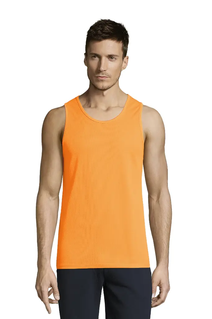 Męski tank top sportowy - Neon Orange