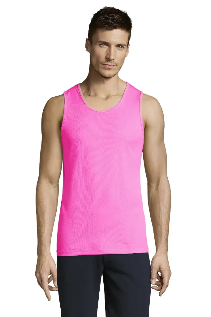 Męski tank top sportowy - Neon Pink