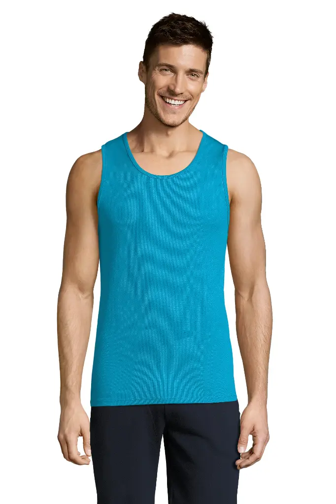 Męski tank top sportowy - Aqua