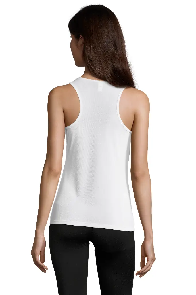 Damski top sportowy bez rękawów - White
