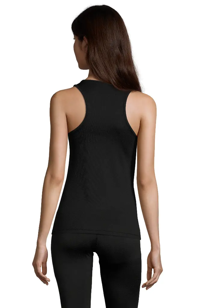 Damski top sportowy bez rękawów - Black