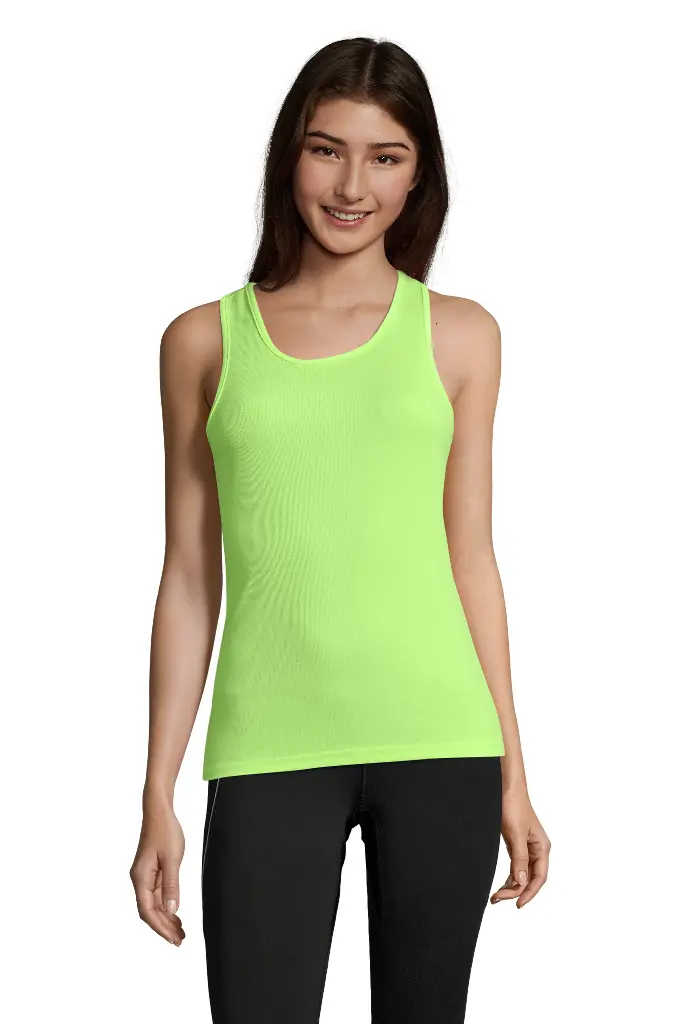 Damski top sportowy bez rękawów - Neon Yellow