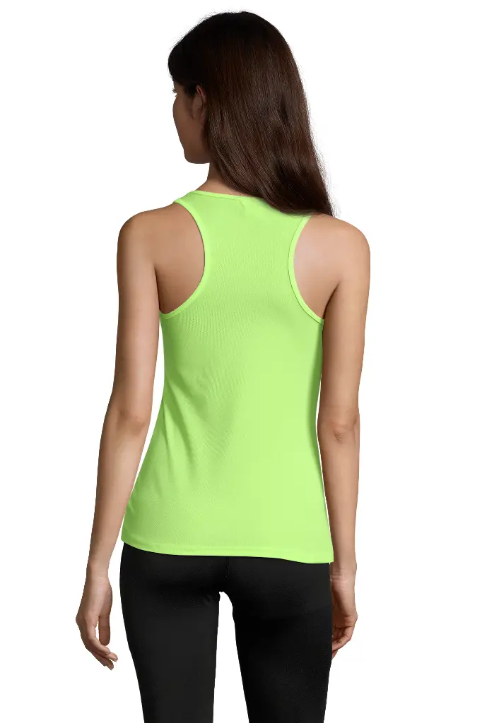Damski top sportowy bez rękawów - Neon Yellow