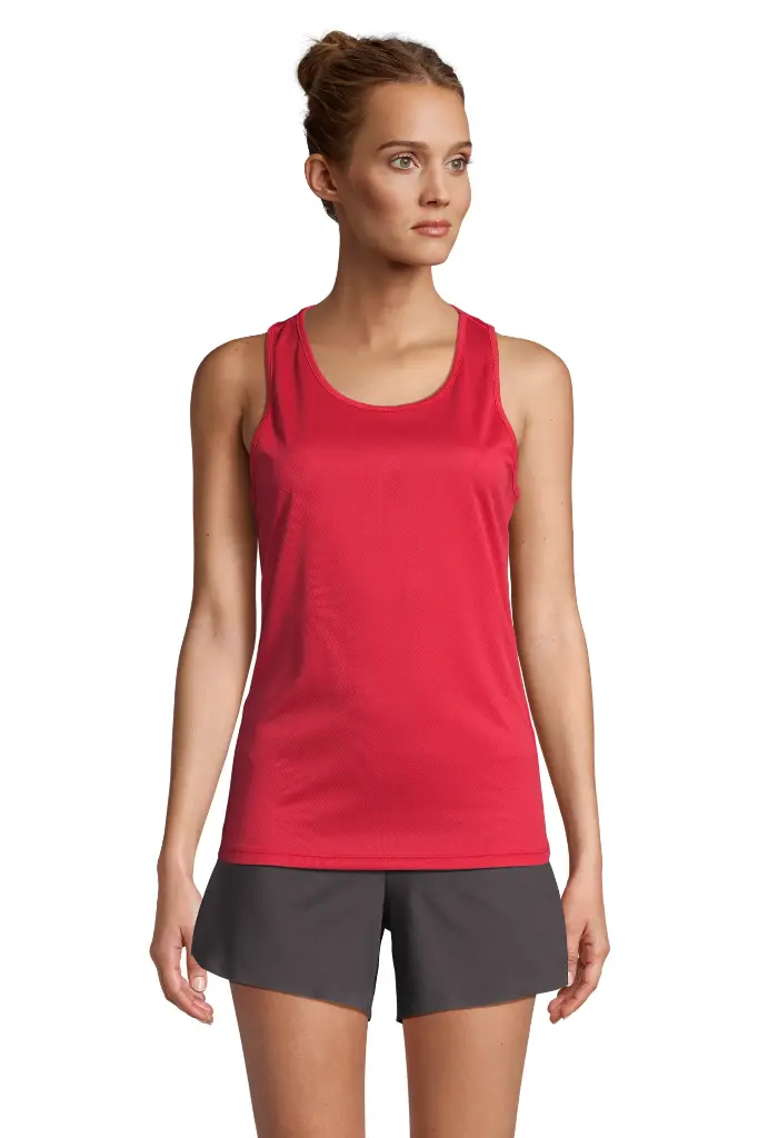 Damski top sportowy bez rękawów - Red