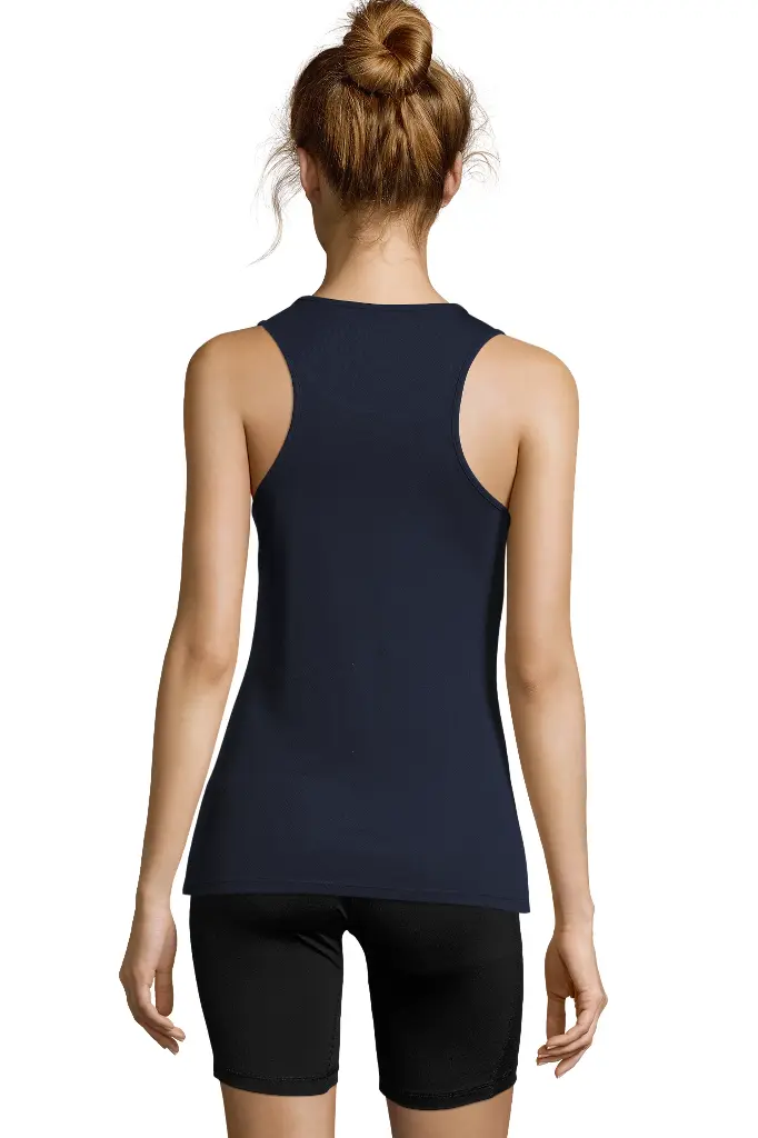 Damski top sportowy bez rękawów - French Navy