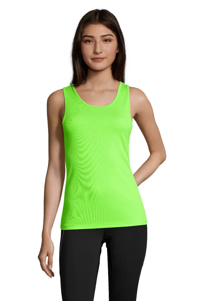 Damski top sportowy bez rękawów - Neon Green