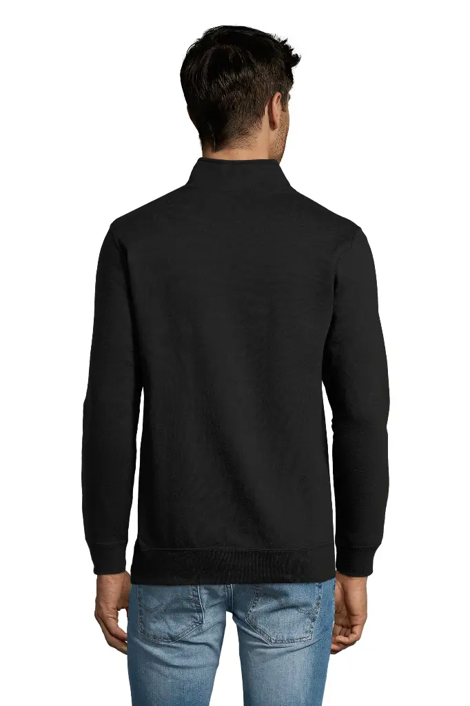 Bluza męska ze stójką i zamkiem - Black