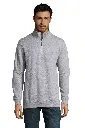 Bluza męska ze stójką i zamkiem - Grey Melange