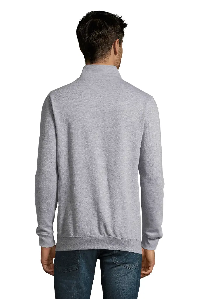 Bluza męska ze stójką i zamkiem - Grey Melange