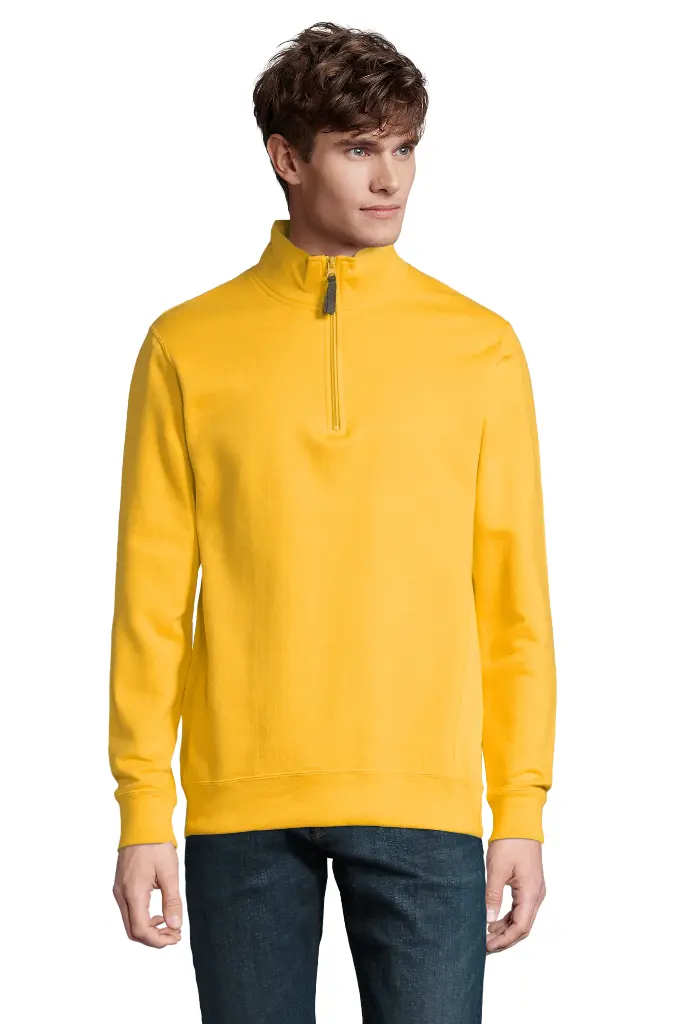 Bluza męska ze stójką i zamkiem - Gold