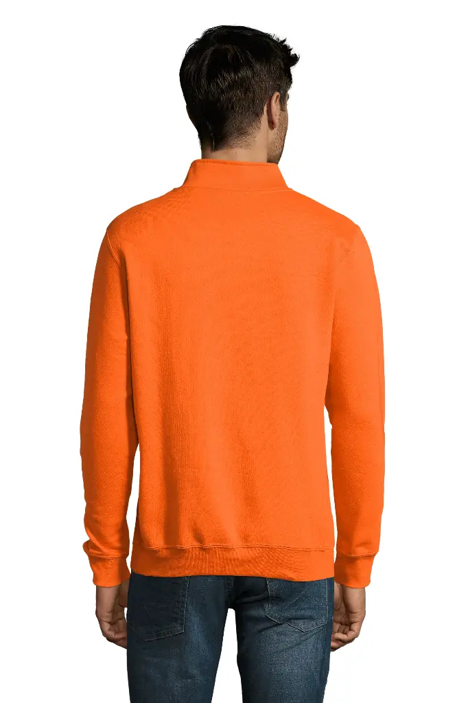 Bluza męska ze stójką i zamkiem - Orange