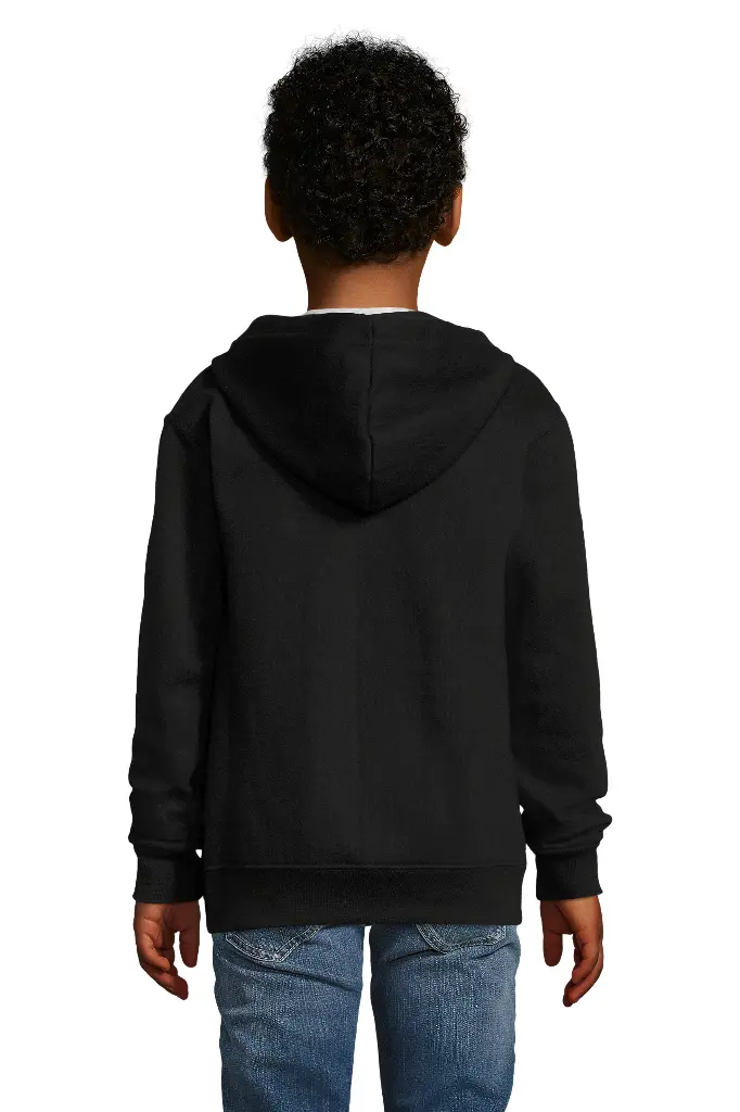 Bluza Dziecięca z Kapturem na Zamek - Black