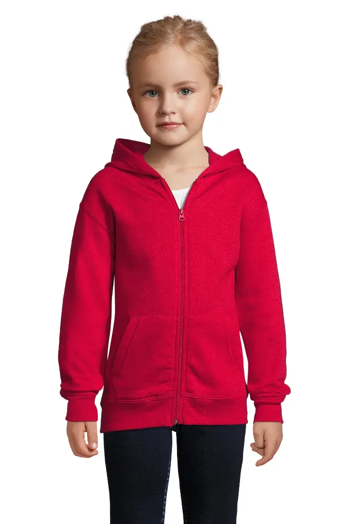 Bluza Dziecięca z Kapturem na Zamek - Red