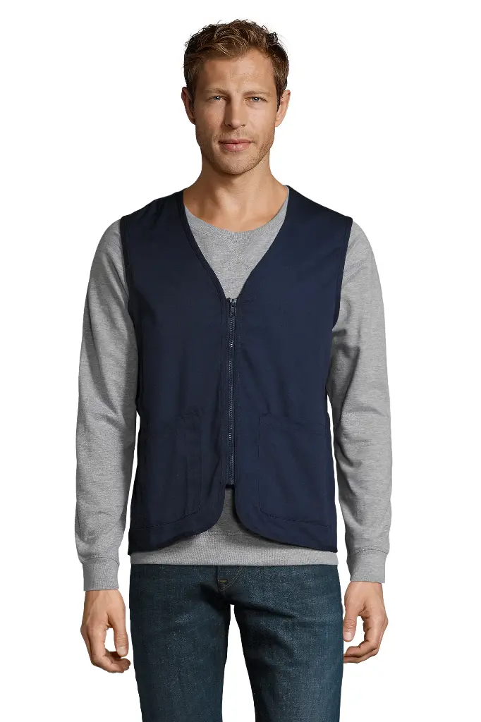 Bezrękawnik unisex z kieszeniami - French Navy