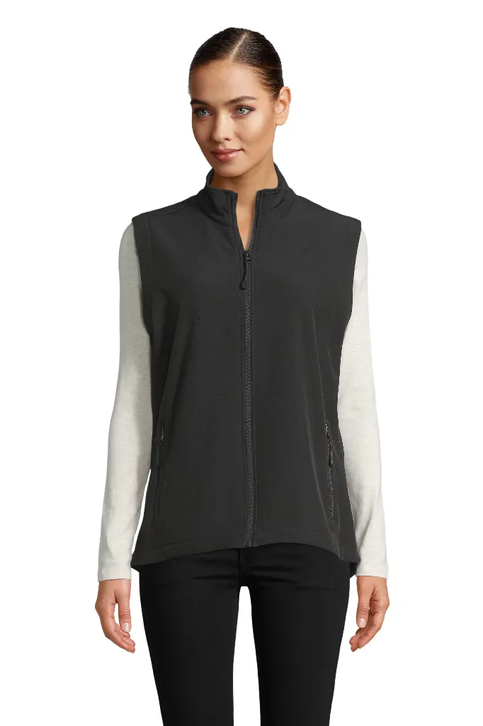 Damski Bezrękawnik Softshell z Polarową Podszewką - Black