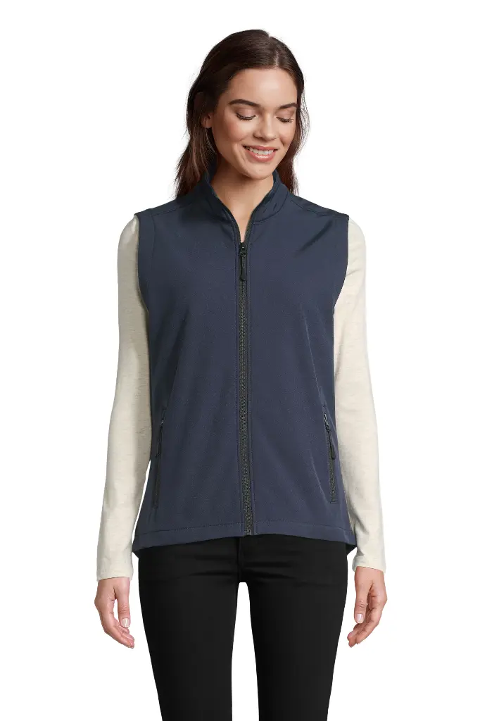 Damski Bezrękawnik Softshell z Polarową Podszewką - French Navy