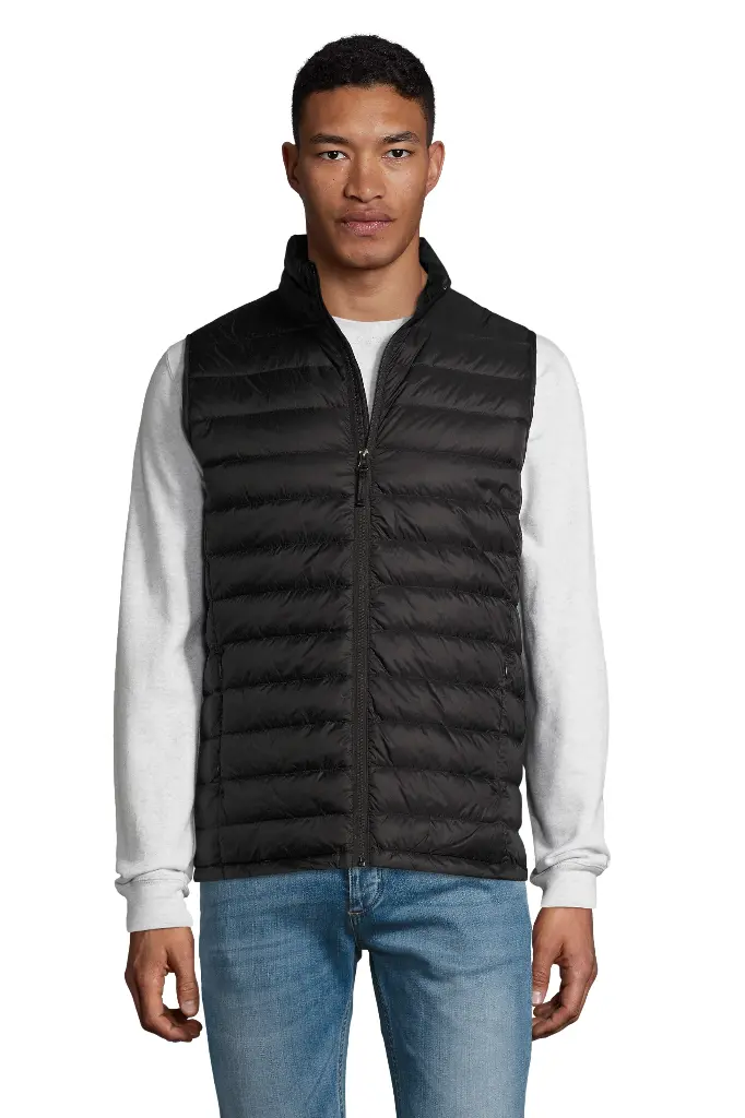 Męska kamizelka ocieplana slim z nylonu - Black