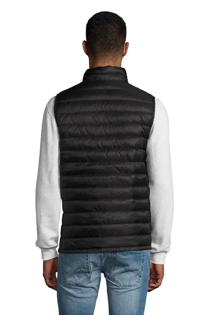 Męska kamizelka ocieplana slim z nylonu - Black