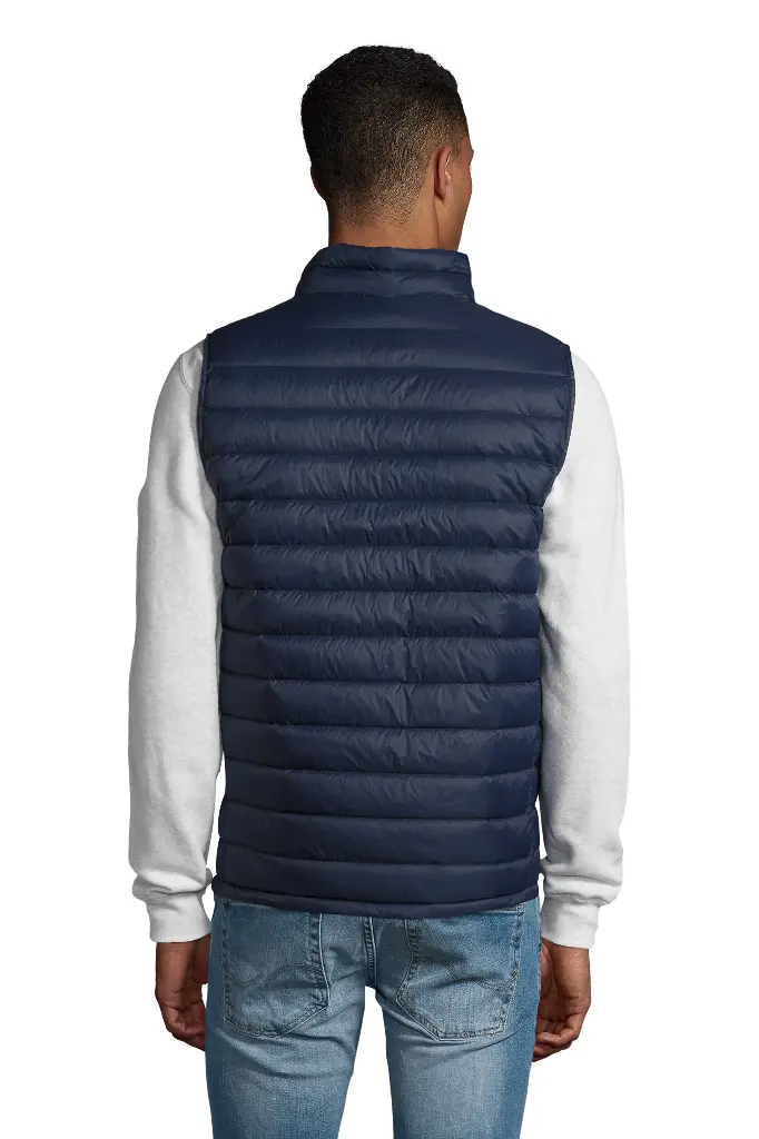 Męska kamizelka ocieplana slim z nylonu - French Navy