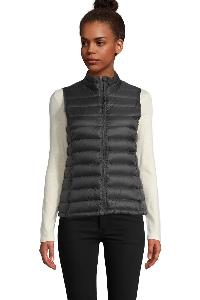 Damska pikowana kamizelka slim z puchowym wypełnieniem - Black