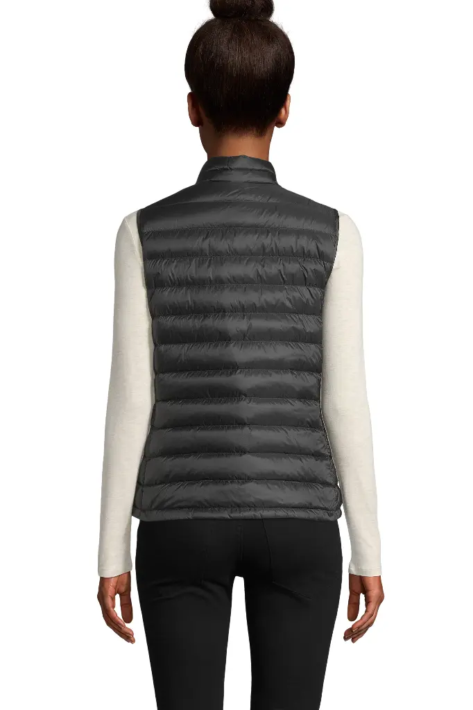 Damska pikowana kamizelka slim z puchowym wypełnieniem - Black