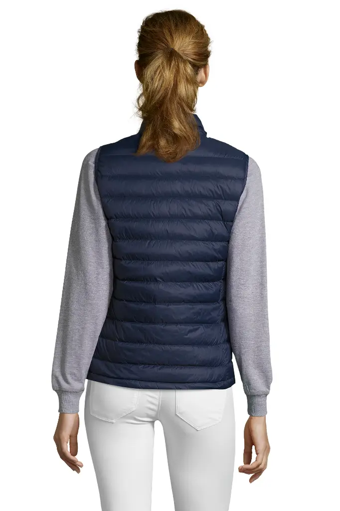 Damska pikowana kamizelka slim z puchowym wypełnieniem - French Navy